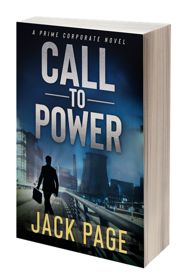 3D-rendnering of the cover of Call to Power, a prime corporate thriller, recent prime business fiction that plays out in the boardroom of a Pittsburgh manufacturing giant
